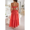thumbnail image 6 of Women Swing Tiered Maxi Dress Sleeveless Spaghetti Strap Cut Out Bodycon Long Dresses Backless Flowy Party Beach Dress, 6 of 7