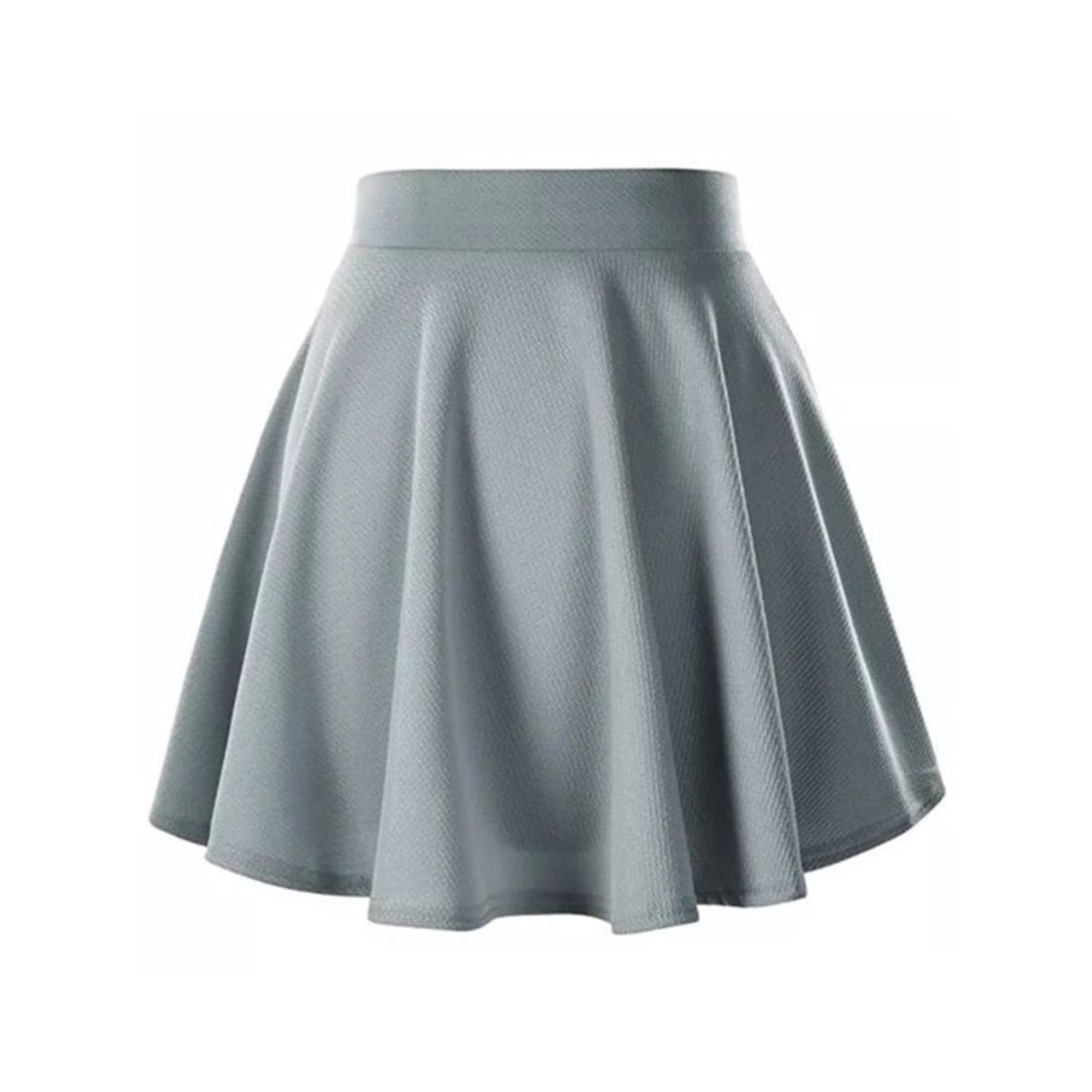 Fashnice Women Short Skirt Solid Color Skort High Waist Mini Skirts Pleated Summer Skorts Gray 5XL Walmart