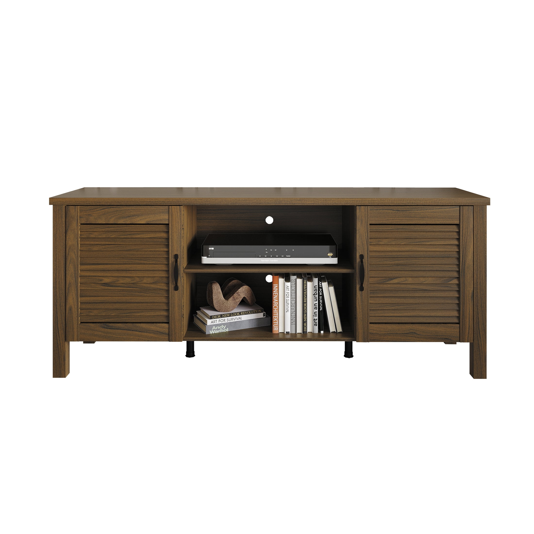 Castle Place Traditional TV Stand Console for TVs up to 65", Brown
