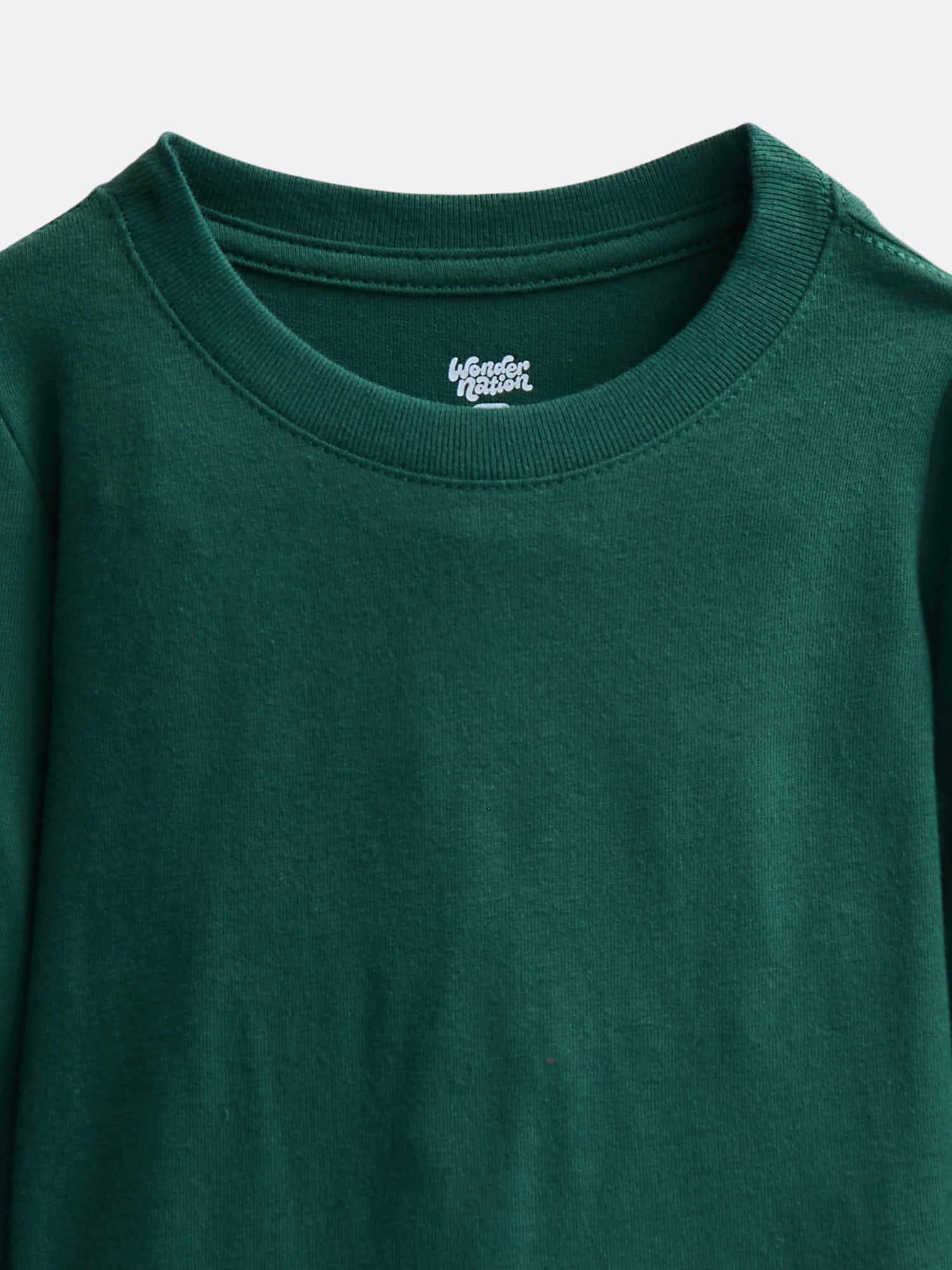 Wonder Nation Baby and Toddler Boys Solid Tee with Long Sleeves, Sizes 0/3M-5T