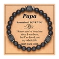 thumbnail image 1 of [Pulsera Piedra Volcánica + Tarjeta Papá] La Popular Pulsera Piedra Volcánica Negra Esmerilada Amazon Pulsera Regalo para El Día Del Padre Europeo Y Americano Papá Pulsera Con Cuentas (Para Mi Papá), 1 of 9