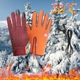 thumbnail image 1 of Orange Gloves Mittens Touchscreen Gloves Women Men USB Heated Windproof/ Winter Ergonomic Fit Gloves Suitable for Outdoor Sports Commuting Construction Running Riding Ski, 1 of 3