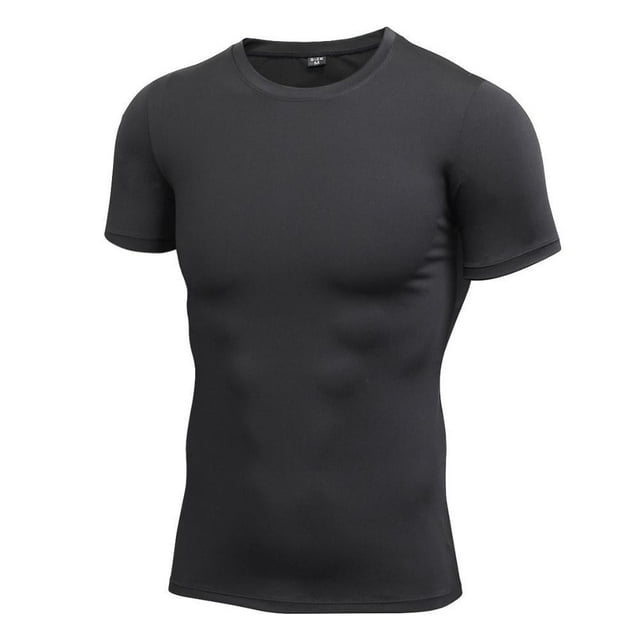 T-Shirts de Compression d'Été pour Hommes Séchage Rapide Basketball Course Manches Courtes Sport Serré Couche de Base