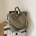 thumbnail image 2 of Bolso de lona para mujer, nuevo modelo 2025, gran capacidad, bolso retro para estudiantes, bolso de mano para clase, bolso de hombro, bandolera., 2 of 10