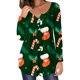 thumbnail image 2 of Tops Para Mujer Salir Tops Casual Manga Larga Botón Abierto Cuello Redondo Ajuste Suelto Túnica Plisada Blusa Odeerbi ODB150512, 2 of 6