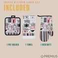 thumbnail image 4 of PREMIUS 3 Piece Printed Kitchen Linen Set, Kitchen Tools, 1 Cotton Towel, 1 Pot Holder, 1 Oven Mitt, 4 of 5