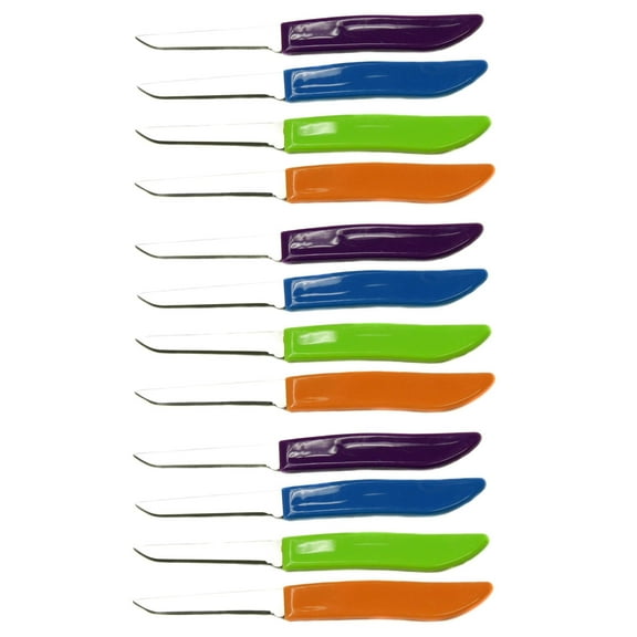 Chef Craft 4pc Stainless Steel Blade Colorful Paring Knives Set 3 Sets