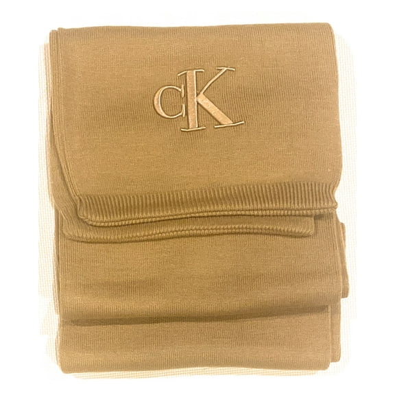 Calvin Klein Scarf with CK Logo - Heather Brown - Khaki color OS