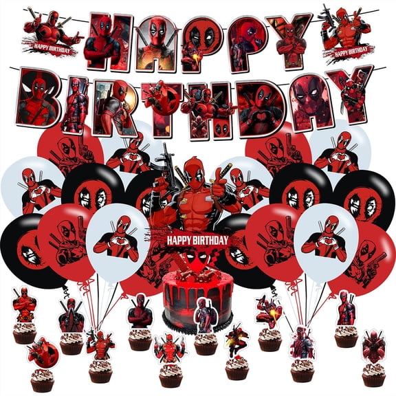 Dead Birthday Decorations Include Happy Birthday Banner, Cake Topper and Cupcake Toppers, Balloons for Kids Party Supplies C113