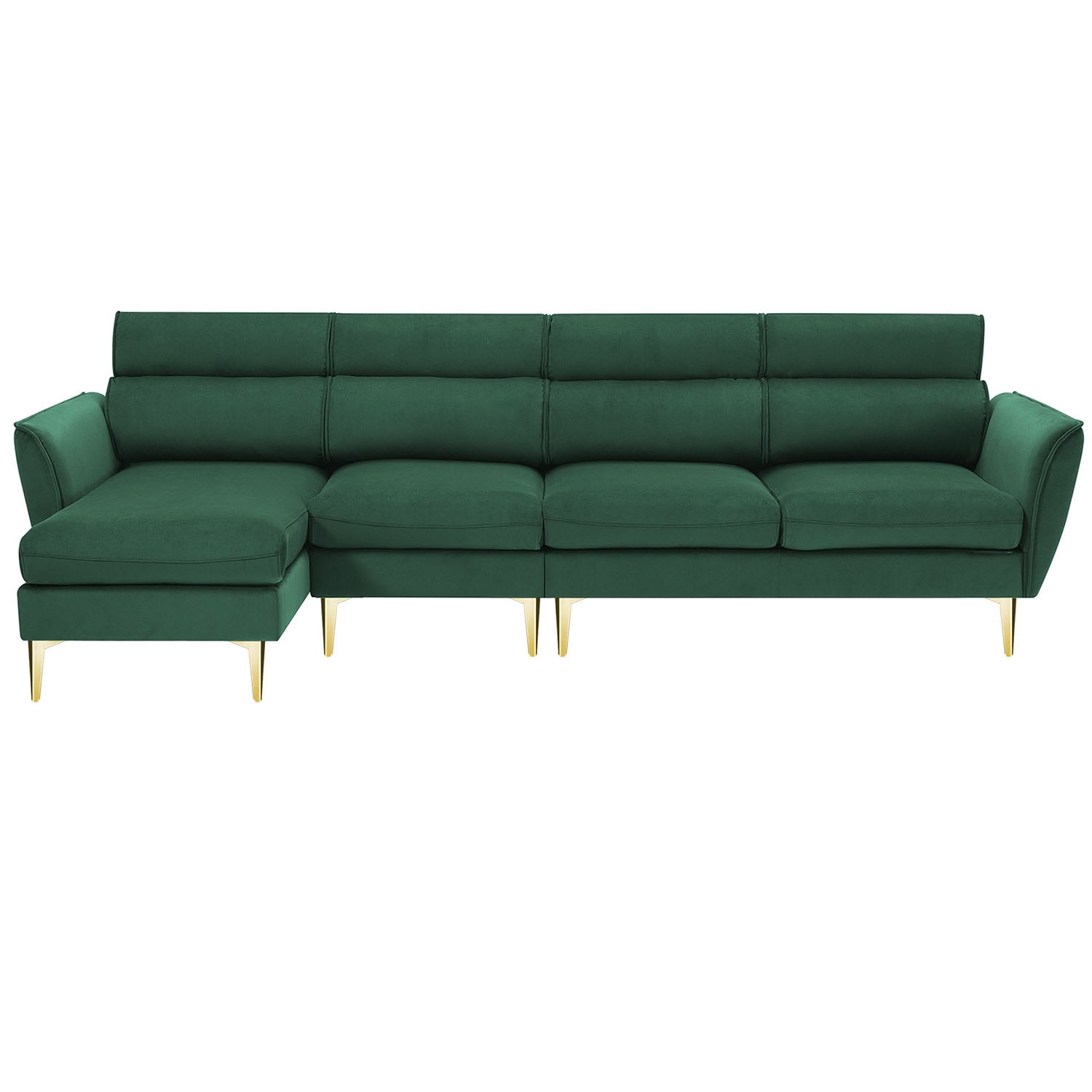 Kadyn 111 " Convertible Sectional Sofa Couch, Flannel L Shape Furniture Couch with Chaise Left/Right Handed Chaise, Modern Fabric Sofa for Apartment, Green