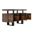 thumbnail image 4 of Newboti Modern TV Stand with Storage Cabinets for 75-Inch TV, Wood TV Entertainment Center TV Media Console Table with Metal Leg for Living Room, Brown 670565140953864, 4 of 6