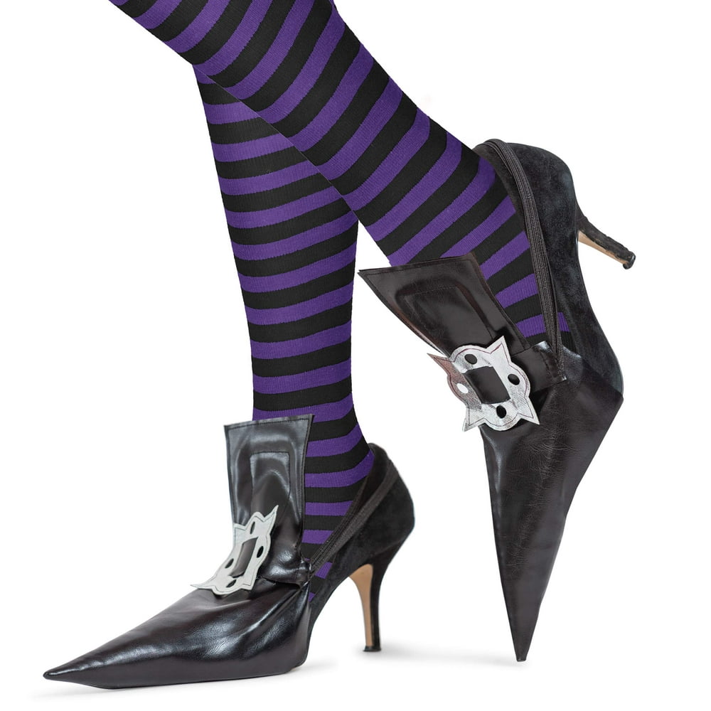 Skeleteen Witch Costume Shoe Covers - Wicked Hag Pointy Fake Shoes ...