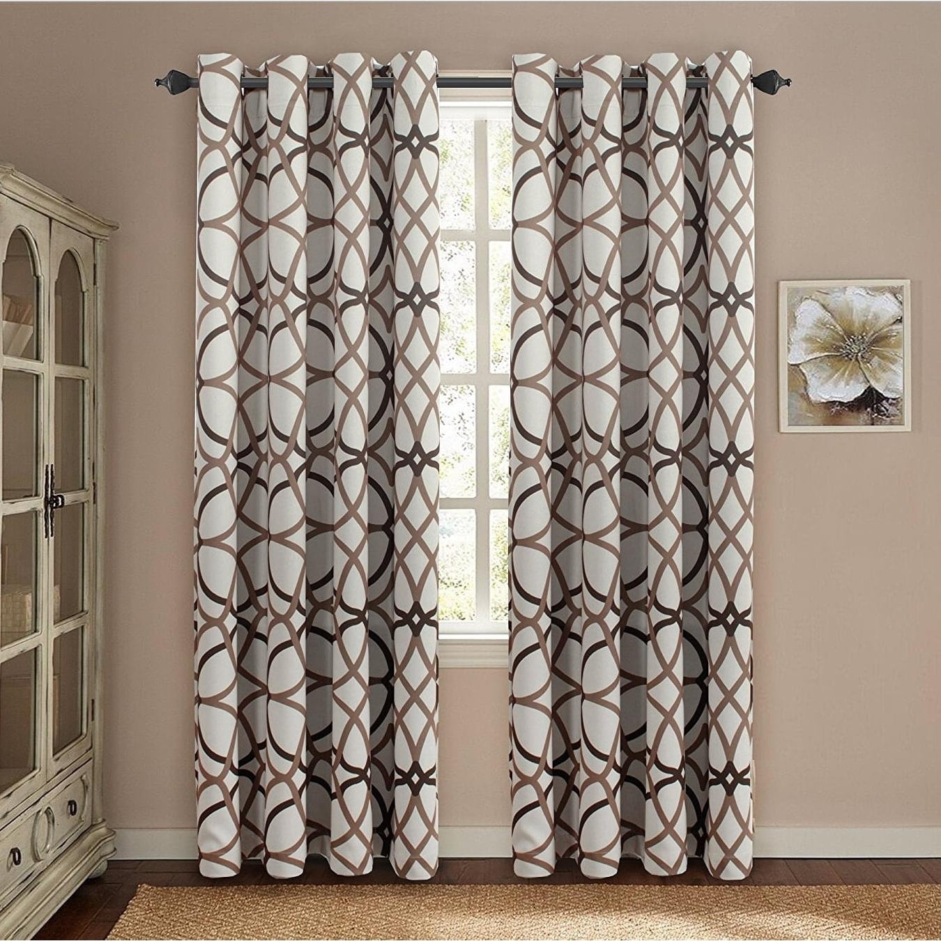 Premier Home Decor Inc PrimeBeau Geometric Pattern Blackout Curtain Pair 2 Pack  Walmart com  