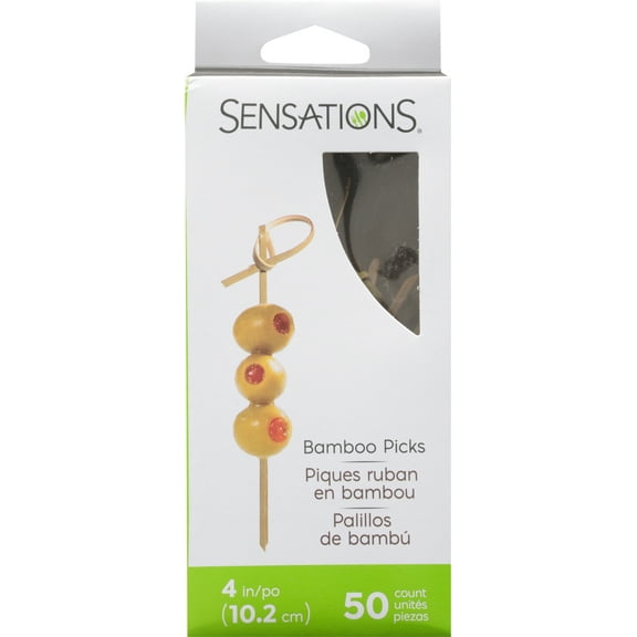 "NATURAL BAMBOO 4"" PICKS