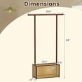 thumbnail image 3 of Costway Bamboo Clothes Rack with Rattan Storage Basket & Wheels, Rolling Garment Rack Brown, 3 of 10