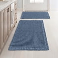 thumbnail image 1 of Juego de 2 alfombras de baño MIULEE con forma de gofres, antideslizantes y lavables, color azul, 1 of 6
