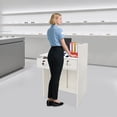 thumbnail image 5 of Floorstanding Warm White Reception Desk w/ LED Light Modern Front Desk Reception Counter f/ Salons Stores, 5 of 17