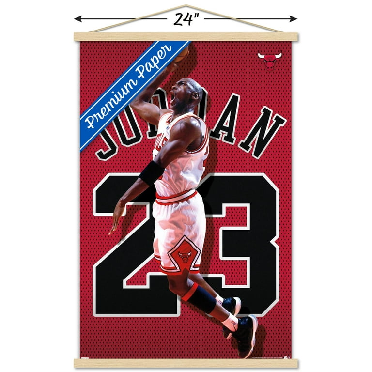 Michael Jordan - Jersey Wall Poster with Wooden Magnetic Frame