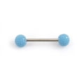 thumbnail image 3 of Tongue Barbell with Acrylic Textured Designed Balls 14ga 5/8 inches -15mm, 3 of 9