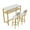 White & Gold, variant on Tcbosik 3-Piece Bar Table Set for 2, Small Dining Table with Open Shelf, 2 Round Barstools with Backrest, Small Kitchen Table Set with Metal Frame for Dining Room, Living Room, White & Gold