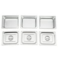 thumbnail image 6 of Miumaeov 3 Pack 4.23QT Table Plates 4'' Deep Stainless Steel Steam Food Serving Pans with Lids, 6 of 24