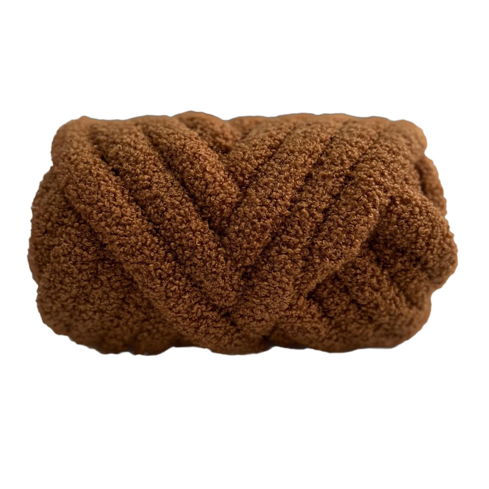 perfeclan Chunky Wool Yarn, Arm Knitting Yarn, Lightweight DIY Hand Knitting, Bulky Yarn, Heavy Yarn for Crafts, Bed, Fence, Hats, Tapestry, Sweater Caramel
