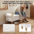 thumbnail image 6 of 55''W Storage Bench for Queen Bed End of Bed, Mid-Century Corduroy Upholstered Bench with Rolled Armed, White, 6 of 12