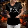 thumbnail image 5 of Godom V Neck Fall Shirts for Women Graphic T Shirts Cute Halloween Tee Tops, 5 of 7