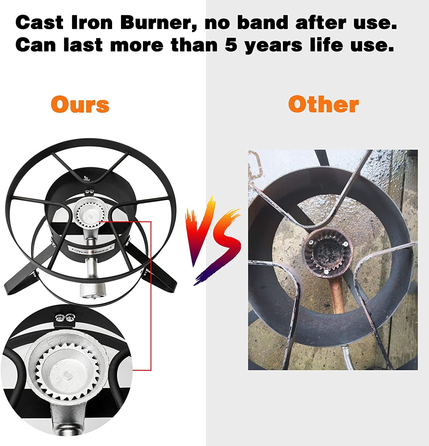 Vivicreate High Pressure Single Burner Propane Stove Outdoor Gas Cooker 35000 BTU Portable Camp Stove for Turkey Frying Boiling Seafood Brewing Estufa de Gas Portátil Fogón de Gas