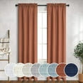 thumbnail image 1 of Terracotta Rust Curtains 38 Inch Wide for Small Windows 2 Panel Set Pair Rod Pocket Semi Sheer Linen Farmhouse Small Mini Window Treatment for Bedroom Door Closet Decor 38 Inch Width by 84 Inch Length, 1 of 8