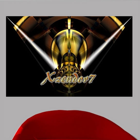 Wallhogs Xzendor7 V-Shaped Elliptical Golden Spheres Wall Mural