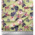 thumbnail image 1 of Soimoi Silk Fabric Leaves & Floral Printed Craft Fabric by The Yard 42 Inch Wide, 1 of 3