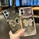 thumbnail image 2 of Funda compatible con iPhone de 16 a 6,1 pulgadas con purpurina de lujo, diseño de mariposa, plegable, con soporte, suave, con efecto espejo de policarbonato, antideslizante, para mujeres y niñas, 2 of 8