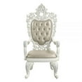 thumbnail image 3 of ACME Vanaheim Arm Chair (Set-2), Beige Synthetic Leather & Antique White Finish, 3 of 4