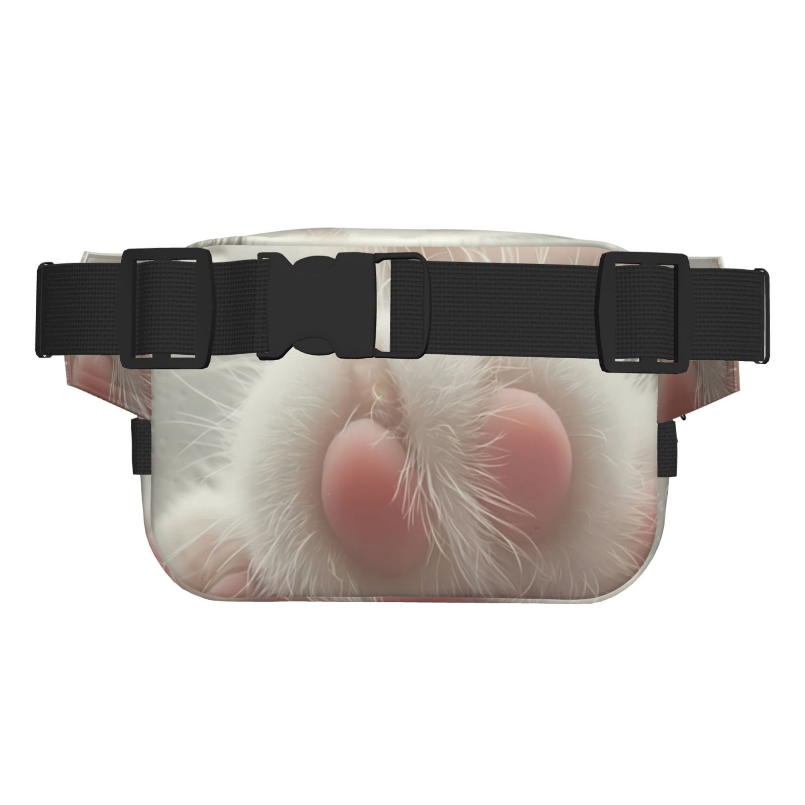 Picia Raindrop Kitten Paw Print Square Double-Layer Waist Bag Mini Adjustable Waist Belt Bag Exercise Running Travel Hiking