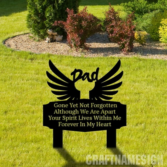 Craftnamesign Custom Dad Cross Memorial Metal Stake, Dad Remembrance Stake, Dad Loss Memorial