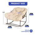 thumbnail image 4 of JTAOT Oversized Rocking Papasan Chair Outdoor Patio Wicker Basket Chair with Cushion, 4 of 8