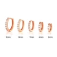 thumbnail image 5 of Pendientes de perforación redondos con hebilla de oreja de circonita de una sola fila de estilo europeo y americano, joyería de moda minimalista para mujer, 5 of 5