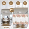 thumbnail image 6 of Orange Spring Floral Window Privacy Film, Summer Botanical Watercolor Flower Static Cling UV Sun Blocking Tint Film Heat Control Windows Films for Bedroom Bathroom, Window Stickers 17.7"x39.3", 6 of 8