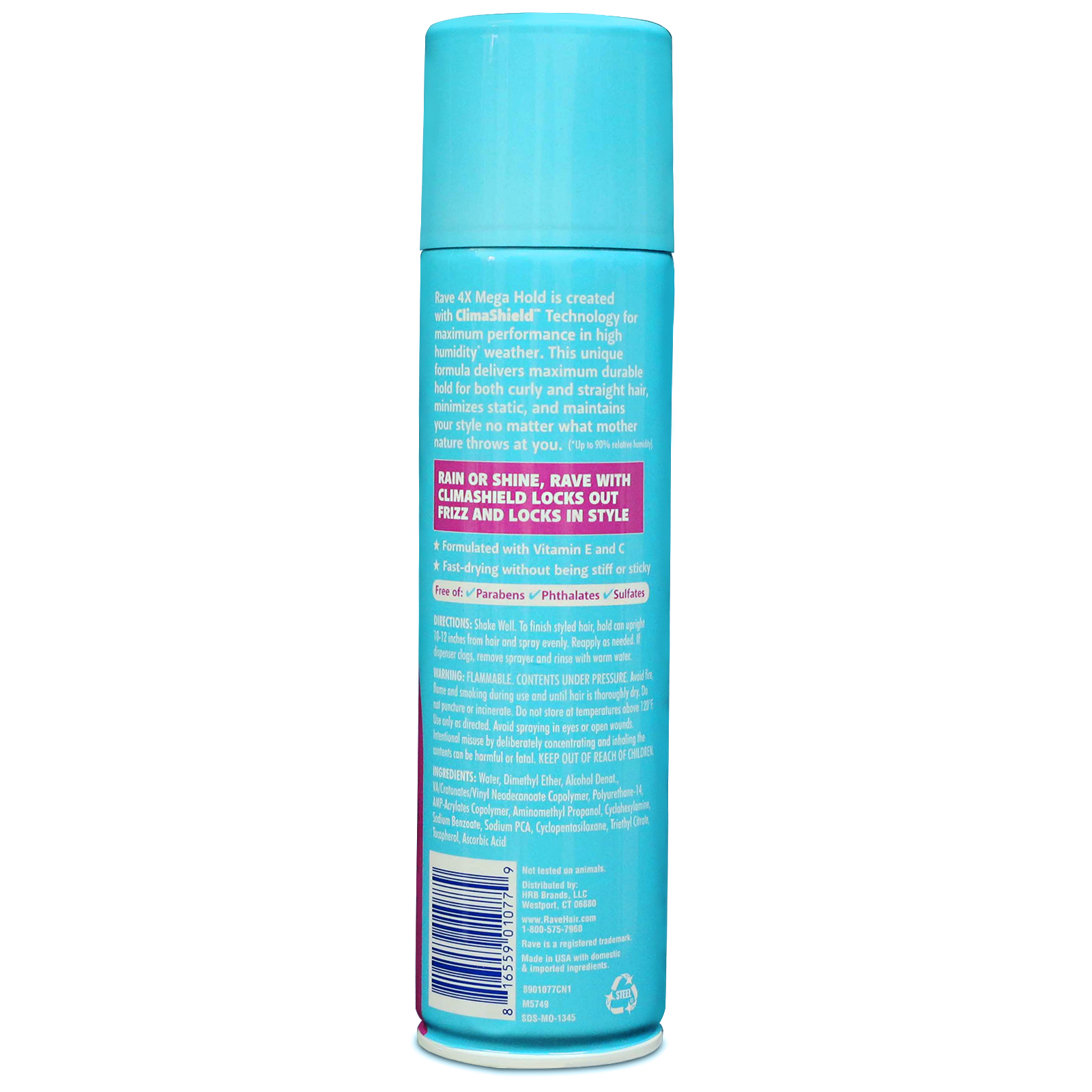Rave 4X Mega Hold Hair Spray, All-Weather Protection with Vitamin-Rich Formula, 11 oz - image 2 of 8