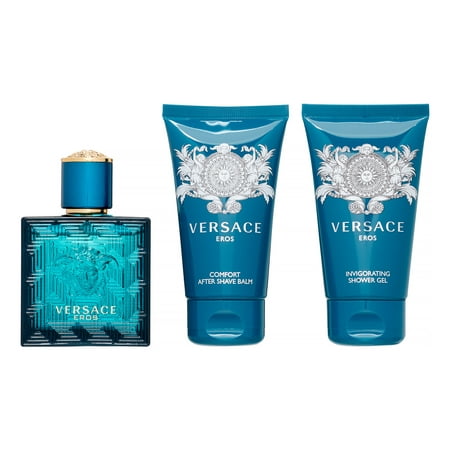 Versace Eros Cologne Gift Set for Men, 3 Pieces