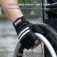 thumbnail image 5 of AEGEND Wheelchair Gloves for Manual Wheelchair Users, Half Finger Anti-Slip Gloves with Palm Padding, Breathable Shock-Absorbing Cycling & Fitness Gloves, Black - L, 5 of 8
