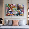 thumbnail image 2 of Pinturas en lienzo de Arte de Graffiti de Mickey Mouse de Disney en la pared, carteles e impresiones, Pato Donald, imagen de arte callejero abstracto, Cuadros, 2 of 3