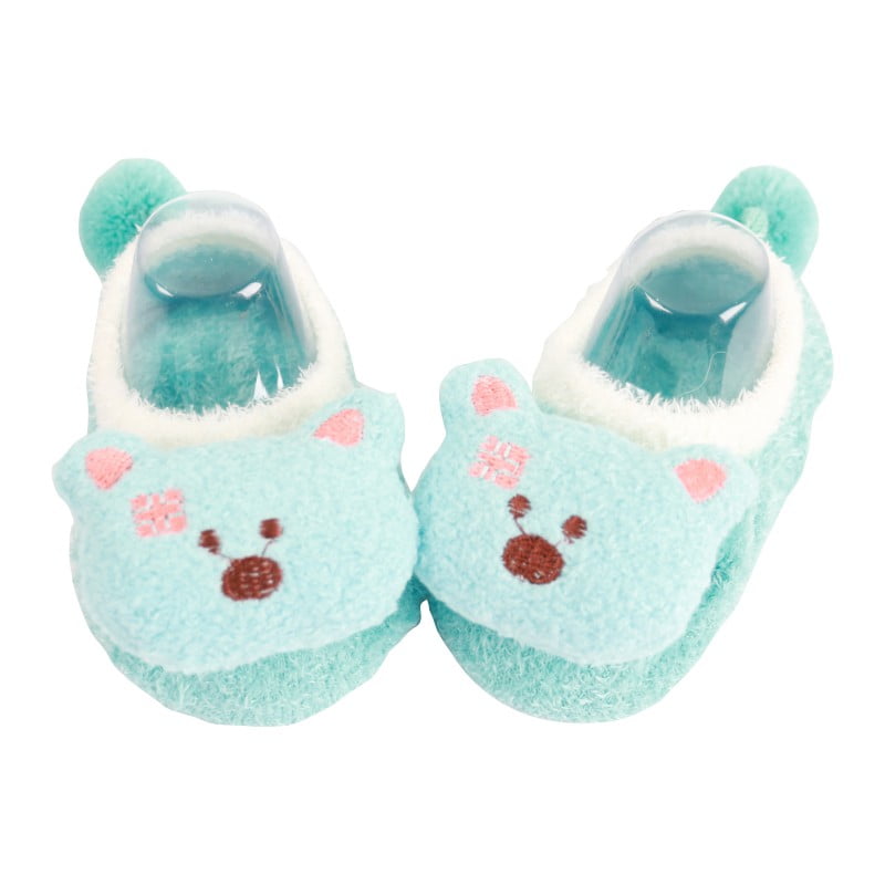 light blue fuzzy slippers