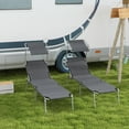 thumbnail image 2 of Outsunny 2 Pcs Chaise Longue d'Extérieur, Chaise Longue Pliante Réglable, Gris, 2 of 10
