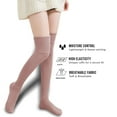 thumbnail image 4 of AATMart Women's 2 Pairs Comfortable Lightweight Moisture Wicking & Extra Soft Knee High Cotton Boot Socks Size 6-9 M1025 (Beige) 2p-05, 4 of 4