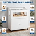 thumbnail image 7 of Mteryoing Large Hamster Cage with Storage Cabinet & Acrylic Viewing Panels, Small Animal Habitat with Lockable Top for Guinea Pig Hedgehog, White, with Casters, 7 of 7