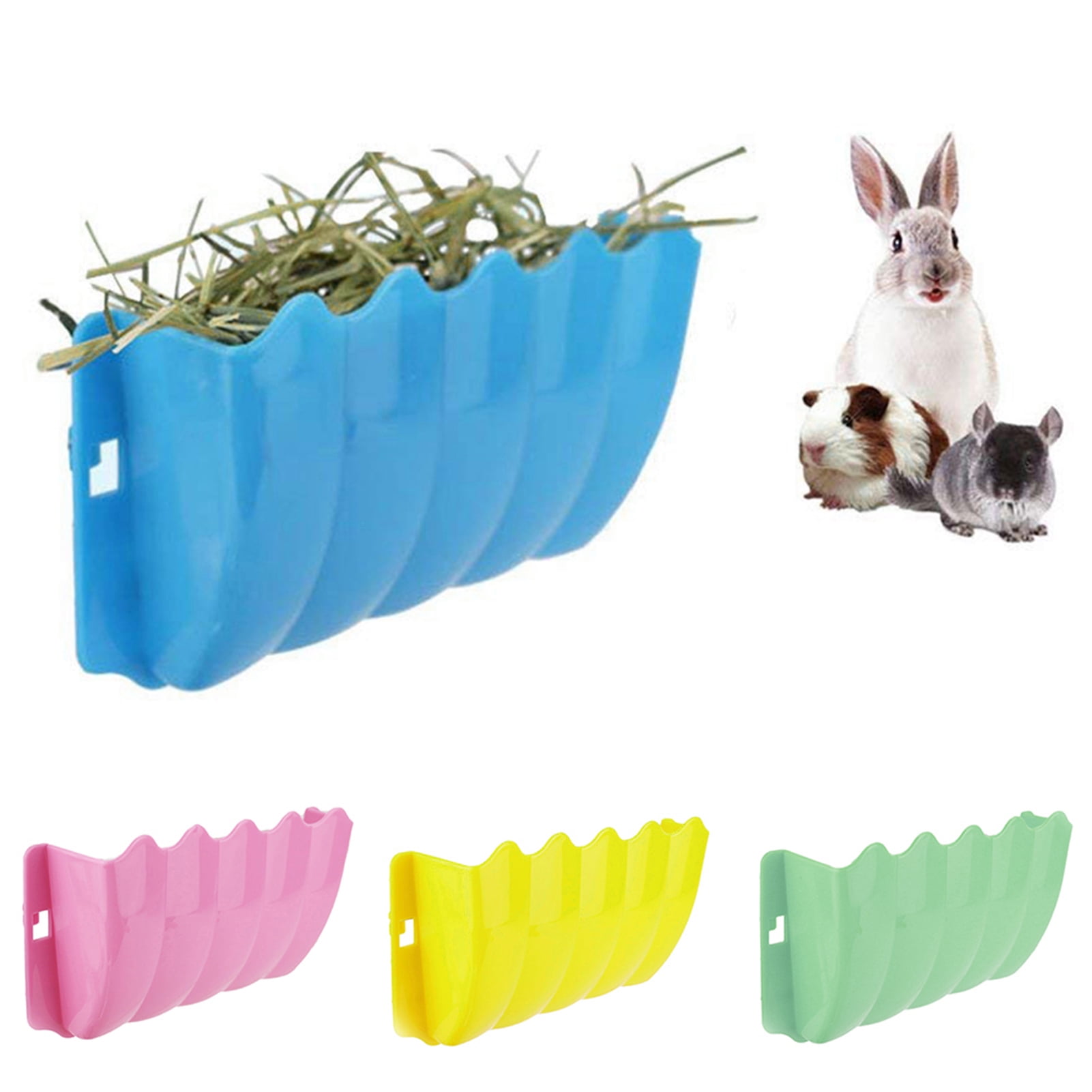for Guinea Pigs Manger Rack Wall-Mounted Random Color Rabbit LNIMIKIY Small Pet Rabbit Grass Feeder Shelf Pet Rabbit Mess-Free Alfalfa Dispenser