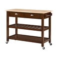 thumbnail image 2 of American Heritage Three-Tier Butcher Block Kitchen Cart in Espresso Wood, 2 of 10