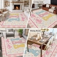 thumbnail image 5 of Easter Area Rugs 5'x8', Washable Small Throw Rugs for Classroom Bedroom, Colorful Polka Dot Bunny Vintage Pink Checkered Plaid Indoor Outdoor Rug Non-Slip Low Pile Carpet Runner Reversible Floor Mats, 5 of 8